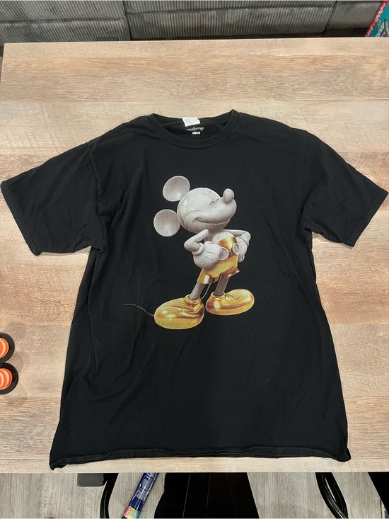 Port and Company Other - Port and Company Black T‑Shirt with Metallic Gold & Silver Mickey Graphic